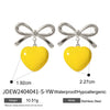 Stainless Steel Bow Shaped Dripping Oil Earrings Jewelry For Women
