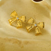 Stainless Steel Bow Tie Fashion Women's Jewelry Necklace Earrings Ring Suit With Electroplating
