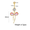 Stainless Steel Bow Zircon Unisex Body Piercing Jewelry Navel Ring
