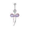 Stainless Steel Bow Zircon Unisex Body Piercing Jewelry Navel Ring