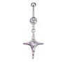 Stainless Steel Bow Zircon Unisex Body Piercing Jewelry Navel Ring