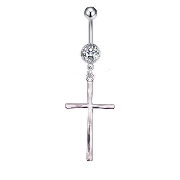 Stainless Steel Bow Zircon Unisex Body Piercing Jewelry Navel Ring