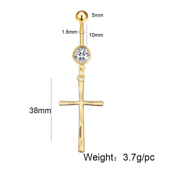 Stainless Steel Bow Zircon Unisex Body Piercing Jewelry Navel Ring