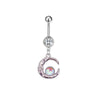 Stainless Steel Bow Zircon Unisex Body Piercing Jewelry Navel Ring