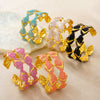 Stainless Steel Bowknot Open Bracelet With Dripping Oil Finish Geometric Light Luxury Bangle Accessory