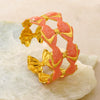 Stainless Steel Bowknot Open Bracelet With Dripping Oil Finish Geometric Light Luxury Bangle Accessory
