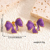 Stainless Steel Bowshaped Earrings For Women With Enamel Drip Glaze Geometric Fashion Ear Accessories