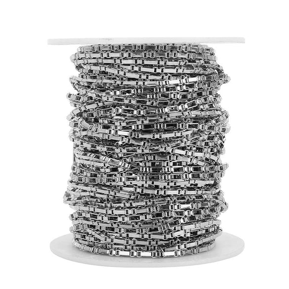 Stainless Steel Box Chain And Pearl Chain Women Jewelry Accessories With Electroplating