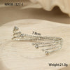 Stainless Steel Bracelet And Ring Electroplated With 18K Gold Geometric Pattern Hand Jewelry For Women