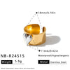 Stainless Steel Bracelet And Ring Set With Three Dimensional Heart Pattern Gold Tone Vacuum Plated Jewelry For Women