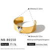 Stainless Steel Bracelet And Ring Set With Three Dimensional Heart Pattern Gold Tone Vacuum Plated Jewelry For Women