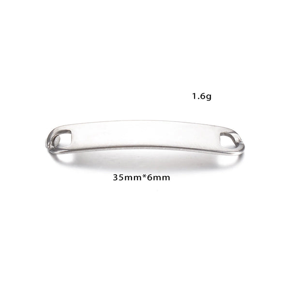 Stainless Steel Bracelet Connector Arc Curved Plate Pendant Jewelry Accessories Electroplated