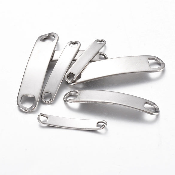 Stainless Steel Bracelet Connector Arc Curved Plate Pendant Jewelry Accessories Electroplated