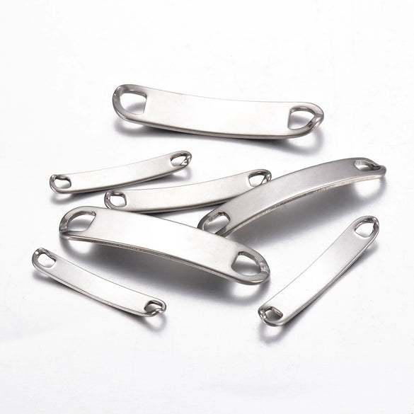 Stainless Steel Bracelet Connector Arc Curved Plate Pendant Jewelry Accessories Electroplated