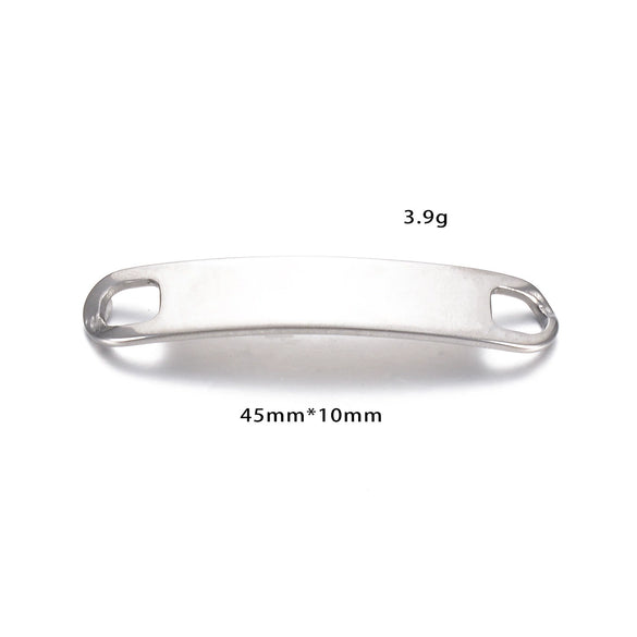 Stainless Steel Bracelet Connector Arc Curved Plate Pendant Jewelry Accessories Electroplated