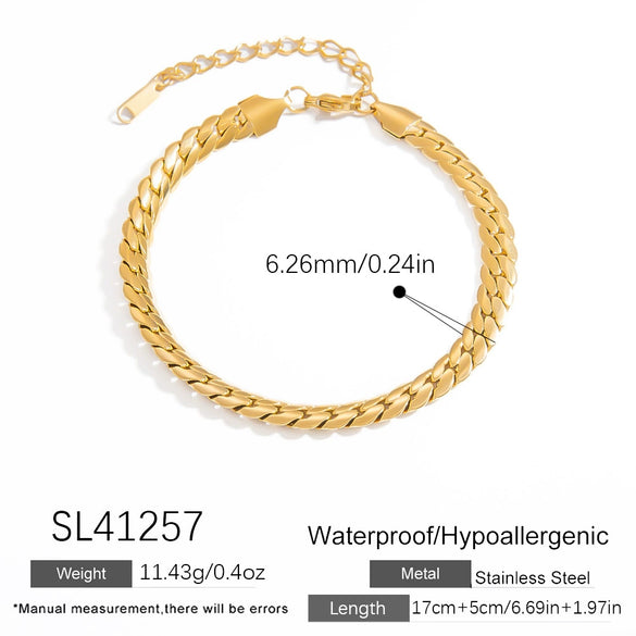 Stainless Steel Bracelet Electroplated 18K Gold Simple Niche Nonfading Jewelry For Women