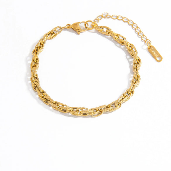 Stainless Steel Bracelet Electroplated 18K Gold Simple Niche Nonfading Jewelry For Women