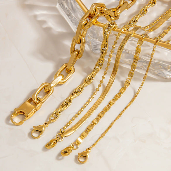 Stainless Steel Bracelet Electroplated 18K Gold Simple Niche Nonfading Jewelry For Women