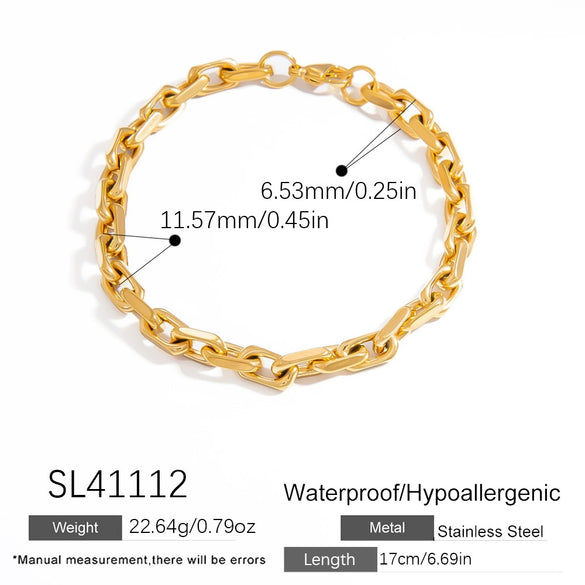 Stainless Steel Bracelet Electroplated 18K Gold Simple Niche Nonfading Jewelry For Women