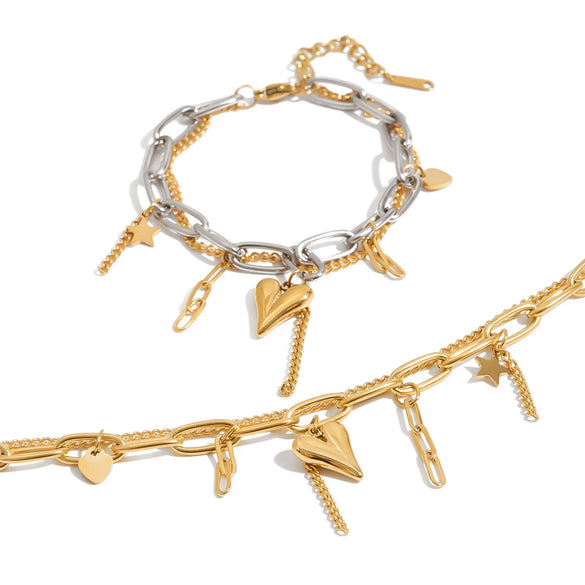 Stainless Steel Bracelet Electroplating Heart Geometric Women's Jewelry