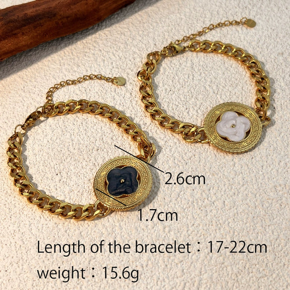 Stainless Steel Bracelet Geometric Heart Shape Electroplating Jewelry