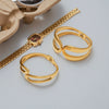 Stainless Steel Bracelet Minimalist Style Geometric Design Electroplating Doublelayer Spring Opening Smooth Lines