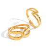 Stainless Steel Bracelet Minimalist Style Geometric Design Electroplating Doublelayer Spring Opening Smooth Lines