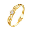 Stainless Steel Bracelet Retro Fashion Style With Shell Five Petal Flower Leaves Hollow Gold Plated