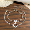 Stainless Steel Bracelet Unisex Simple Hollow Love Sun Moon With Heart Geometric Pattern Polished