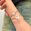 Stainless Steel Bracelet Unisex Simple Hollow Love Sun Moon With Heart Geometric Pattern Polished