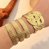 Stainless Steel Bracelet Vacuum Plating Retro Geometric Light Luxury Design Titanium Steel Jewelry For Women