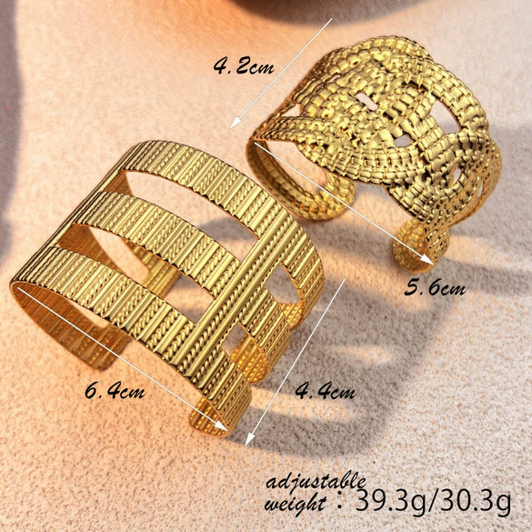 Stainless Steel Bracelet Vacuum Plating Retro Geometric Light Luxury Design Titanium Steel Jewelry For Women