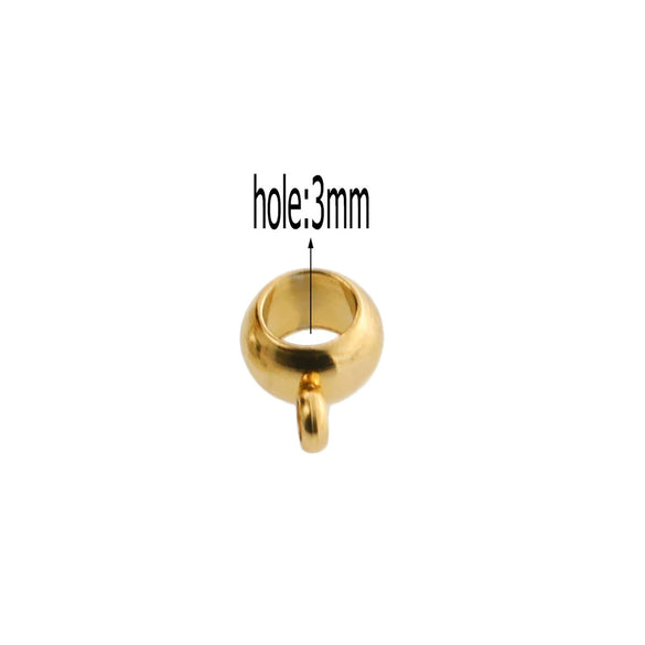 Stainless Steel Bracelet With Holes Hanging Beads Diy Jewelry Accessories Handmade Gold Plated