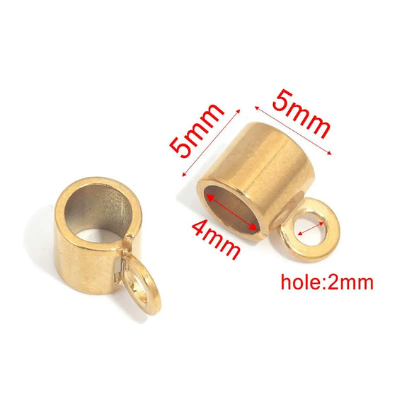Stainless Steel Bracelet With Holes Hanging Beads Diy Jewelry Accessories Handmade Gold Plated