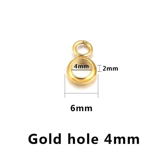 Stainless Steel Bracelet With Holes Hanging Beads Diy Jewelry Accessories Handmade Gold Plated