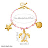 Stainless Steel Braided Women's Animal Pendant Bracelet With Marine Life Shapes And Electroplating