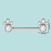 Stainless Steel Breast Ring With Butterfly Color Diamond Bag Drill Pattern Polishing Welding Process Unisex Style