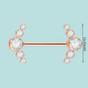 Stainless Steel Breast Ring With Butterfly Color Diamond Bag Drill Pattern Polishing Welding Process Unisex Style