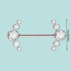 Stainless Steel Breast Ring With Butterfly Color Diamond Bag Drill Pattern Polishing Welding Process Unisex Style