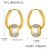 316L Stainless Steel Brushed Gold Texture Crossmirror Earrings Necklace Suit Jewelry Electroplated