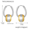 316L Stainless Steel Brushed Gold Texture Crossmirror Earrings Necklace Suit Jewelry Electroplated