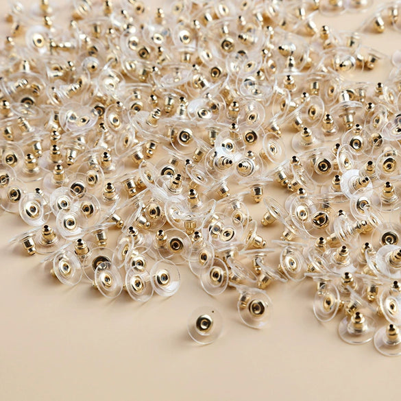 Stainless Steel Bullet Flying Saucer Earrings Earplugs Ear Needle Caps Electroplated Diy Jewelry Accessories