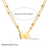 Stainless Steel Butterfly And Insect Pattern Fashion Necklace And Bracelet Set For Women With Electroplating Treatment