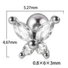 Stainless Steel Butterfly Ear Nail With Zircon And Diamond Lovely Animal Style
