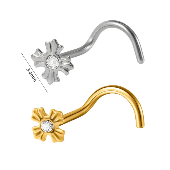 Stainless Steel Butterfly Nose Stud And Ring With Sun Lightning Five Star Shapes Electroplated Piercing Nose Jewelry