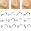 Stainless Steel Butterfly Nose Stud And Ring With Sun Lightning Five Star Shapes Electroplated Piercing Nose Jewelry