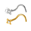 Stainless Steel Butterfly Nose Stud And Ring With Sun Lightning Five Star Shapes Electroplated Piercing Nose Jewelry