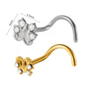 Stainless Steel Butterfly Nose Stud And Ring With Sun Lightning Five Star Shapes Electroplated Piercing Nose Jewelry