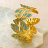 Stainless Steel Butterfly Open Bracelet With Dripping Oil Finish Fashion Temperament Titanium Steel Cuff Bangle
