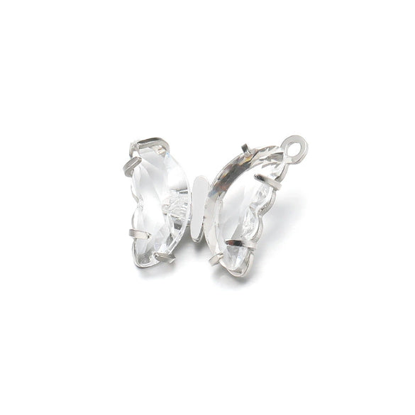 Stainless Steel Butterfly Pendant Jewelry Accessories With Dripping Oil Treatment
